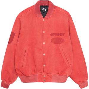 Stussy Куртка-варенка с принтом в виде логотипа-призрака, Red