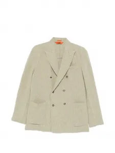 Двубортный пиджак Barena, зеленый