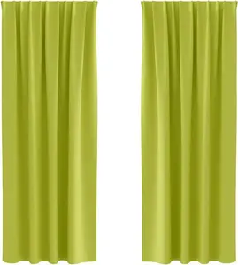 Плотные шторы с кольцами, 2 шт., зеленые, 225 x 140 см vidaXL