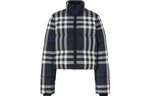 Пуховик женский Burberry, темно-синий / белый