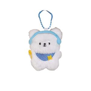 Плюшевый кулон с медвежонком, поедающим наушники, высота 14см MIC RABBIT