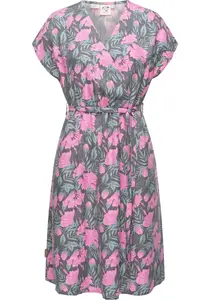 Платье из джерси в стиле рэгвир "Selyma Organic", стильное платье-рубашка с V-образным вырезом и поясом Ragwear, серый