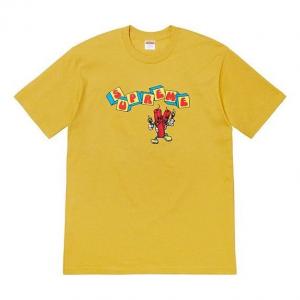 Футболка ss19 dynamite tee printing short sleeve yellow Supreme, желтый