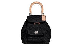 COACH Рюкзак из ткани среднего размера женский черный