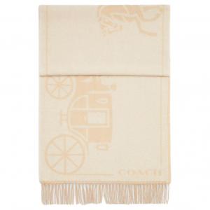 Кашемировый вязаный шарф унисекс бежевый COACH