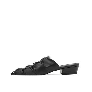 Rosa Bianca Женские тапочки с закрытым носком черные на овчине, цвет Black (Sheepskin Insole)