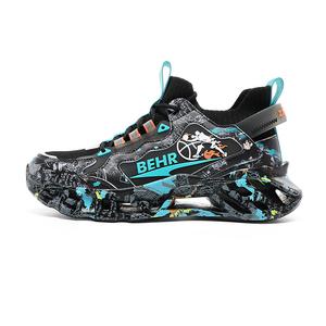 Антискользящие износостойкие низкие кроссовки для бега унисекс черные озерно-зеленые MEKY