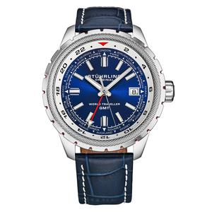 Часы Global Voyager 1014 GMT 42 мм с мировым таймером STÜHRLING Original, синий