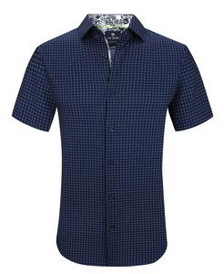 Мужская приталенная классическая рубашка на пуговицах с короткими рукавами Tom Baine