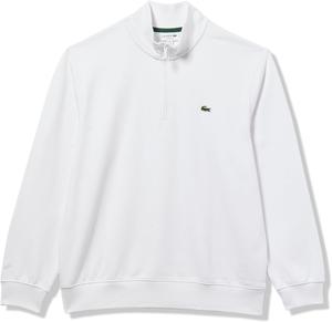 Lacoste мужской худи из основной коллекции, классический крой, молния, воротник-стойка, White