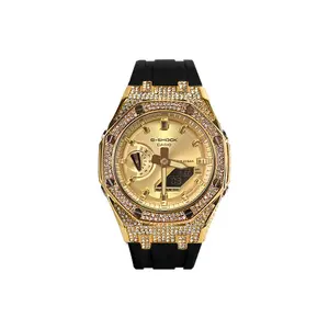 CASIO Ретрофит серия кварцевый механизм ремешок из резины часы унисекс циферблат gold