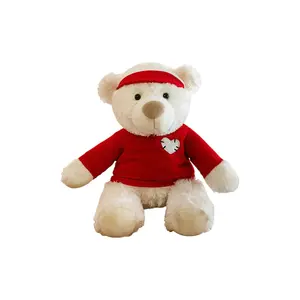 Плюшевая кукла милый медвежонок Heartbeat Bear высотой 25 см MIC RABBIT, красный