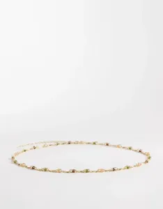 Золотой ремень-цепочка с отделкой камнями Mango