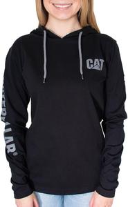 Caterpillar женская футболка с капюшоном Upf Banner, Black