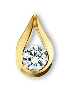 ONE ELEMENT Подвеска с цирконием в оправе из желтого золота 333 пробы