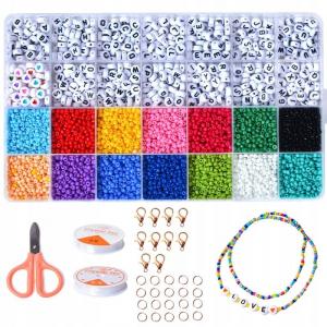 Набор для изготовления браслетов, украшений, букв и бус, 4500 шт. BOS