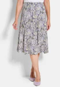 Weit schwingender aline skirt Goldner, Lilac/Green Patterned