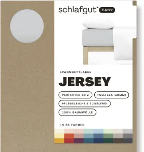 Простыня Schlafgut "EASY из 100% хлопка, мягкая и впитывающая, фирменная простыня", для матрасов высотой до 22 см, размером 90x200, 140x200 или 180x200 см 140-160х200 см, 1 шт., серый