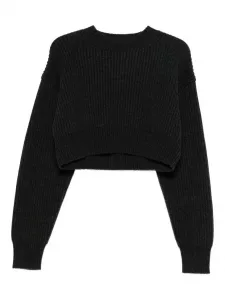 Вязаный свитер в рубчик Uma Wang, черный