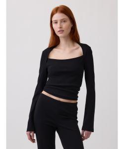 (W) Современный воротник-стойка с ребристой отделкой