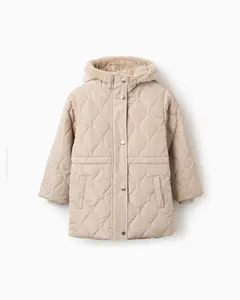 Детский стеганый пуховик с капюшоном Zippy, бежевый