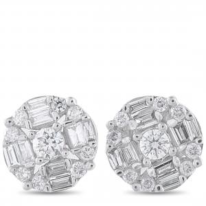 Эксклюзивные серьги-гвоздики LB из 14-каратного белого золота с бриллиантами 0,50 карата ER29995-W Lb Exclusive, белый