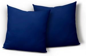 Комплект из 2 чехлов на подушки, декоративные чехлы, 40 х 40 см, темно-синий, однотонная микрофибра One-Home