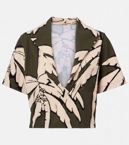 Кроп топ из махры с принтом Johanna Ortiz