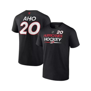 Мужская черная футболка Sebastian Aho Carolina Hurricanes Authentic Pro Prime с именем и номером Fanatics, черный