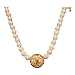 CHANEL 24A металл, смола, искусственный жемчуг колье унисекс white