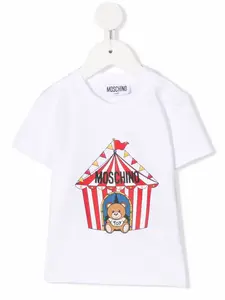 Футболка с логотипом Moschino Kids, белый
