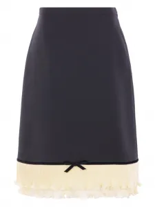 Юбка с бантом и плиссированной отделкой VALENTINO GARAVANI, черный