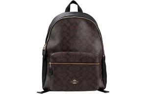 COACH Шарли холщовый рюкзак большой размер женский тёмно-коричневый