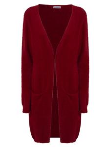 Вязаный кардиган Influencer, бордовый