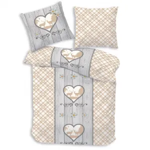 Комплект постельного белья в винтажном стиле в деревенском стиле, 135x200 + 80x80 см, 4 предмета, 100% хлопок, перкаль, идеально подходит в качестве дополнительного постельного белья. TRAUMHELDEN