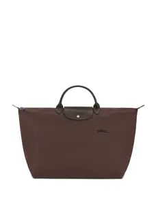 Большая зеленая сумка-тоут Le Pliage Longchamp, коричневый
