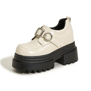 Milan love song Женские туфли на платформе с массивным каблуком 10 см бежевые, цвет Beige