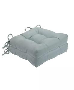 Country Living Плюшевые однотонные двусторонние подушки для стула в деревенском доме с прочными завязками - Лен - 2 шт Kate Aurora, синий