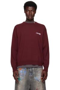 Вязаный свитер с логотипом We11Done, цвет wine