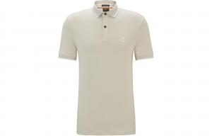 Поло с нашивкой Boss Logo HUGO BOSS, Ecru