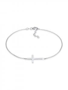 Elli Браслет Fußschmuck 925 Sterling Silber Kreuz in Silber