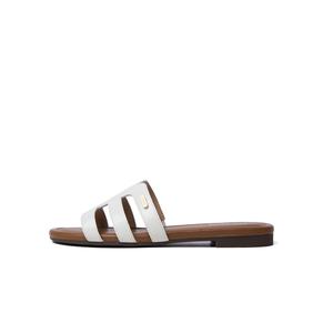 Тапочки-слайды женские, устойчивые к истиранию PT'SON, Cream White Cow Leather