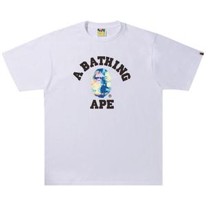 Футболка колледжа BAPE Tie Dye, цвет Белый/Темно-синий