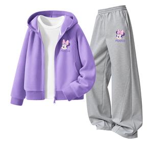 Детская повседневная спортивная одежда Disney, фиолетовый