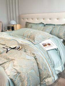 FUANNA Комплект постельного белья 2.0м, 4 предмета: пододеяльник 220x240см, простыня, 2 наволочки, сатин, Chunyu - Starry Blue