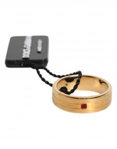 Кольцо с логотипом DG из красного кристалла и золотистой латуни Dolce & Gabbana, золото