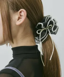 Золотистая/Ленточная резинка для волос с кантом Goldy, цвет Black