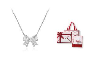 Женское ожерелье GIFU, Bow Necklace + [Love Heart Gift Box]