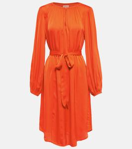 Атласное платье миди Adela Velvet, Hibiscus