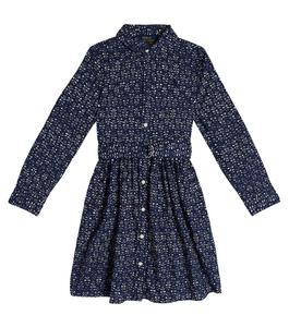 Платье-рубашка из хлопка с цветочным принтом Polo Ralph Lauren, синий